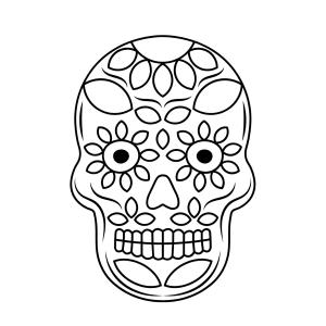 Coloriage tête de mort mexicaine à imprimer avec Tête à modeler