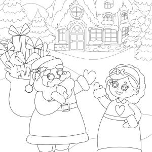 Coloriage Mère Noël à imprimer