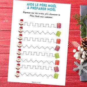 jeu de traçage de Noël pour les maternelles