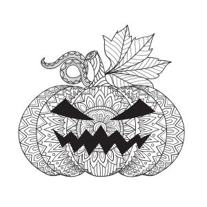 Coloriage d'une citrouille mandalas à imprimer avec Tête à modeler