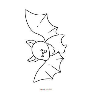 coloriage d'une chauve souris qui vole à imprimer avec Tête à modeler