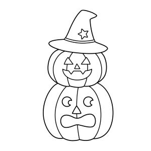 Coloriage d'une citrouille rigolote à imprimer avec Tête à modeler