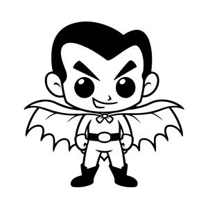 Coloriage d'un vampire mignon à imprimer avec Tête à modeler