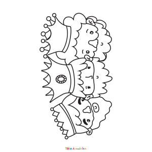 Coloriage des Rois Mages à imprimer avec Tête à modeler