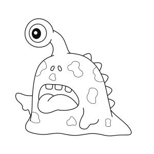 Coloriage d'un monstre rigolo à imprimer avec Tête à modeler