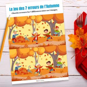 Imprimer le jeu "chercher les erreurs automne "