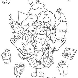 Coloriage joyeux noel mignon