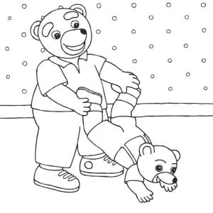 Un coloriage de Petit Ours et papa Ours