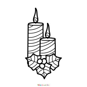 Coloriage d'une bougie en PDF à imprimer avec Tête à modeler