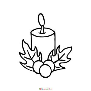 Coloriage d'une bougie facile à imprimer