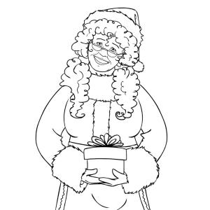 Coloriage Mère Noël gratuit