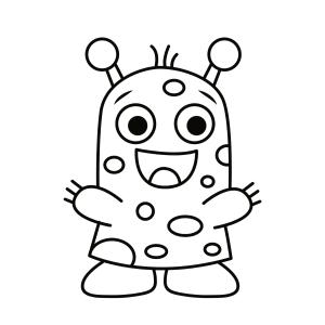 ?Coloriage d'un monstre facile à imprimer avec Tête à modeler
