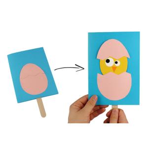 Voici l'activité : "un poussin 3D qui sort de son oeuf". Une activité manuelle sur le thème de Pâques que les plus petits vont adorer.