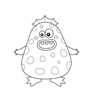 ?Coloriage d'un monstre qui s'amuse à imprimer avec Tête à modeler