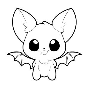 Coloriage d'une chauve-souris mignonne à imprimer avec Tête à modeler