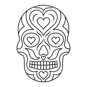 Coloriage tête de mort Calaveras à imprimer avec Tête à modeler