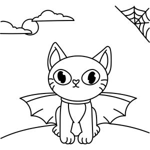 ? Coloriage d'une chauve-souris gratuit à imprimer avec Tête à modeler