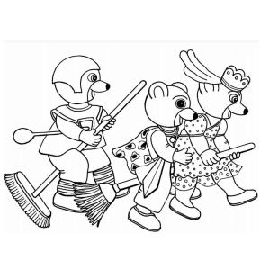 Coloriage Petit Ours Brun déguisé