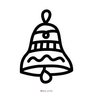 Coloriage grosse cloche au noeud