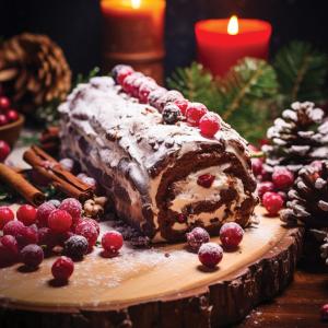 Recette de la bûche de Noël style forêt noire
