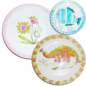 Assiettes, assiettes décorées