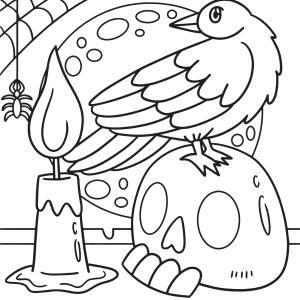 Coloriage tête de mort facile à imprimer avec Tête à modeler