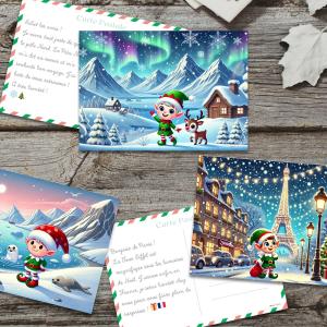 Téléchargez 5 cartes postales du voyage du lutin farceur jusqu'à chez vous