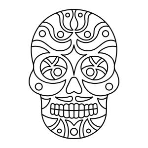Coloriage tête de mort du Mexique à imprimer avec Tête à modeler copie