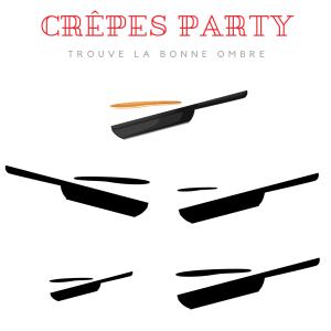 Imprimez gratuitement cette activité pour la Chandeleur. Retrouvez la bonne ombre de la poêle afin de pouvoir manger la crêpe.