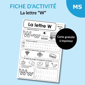 Lettre W en Moyenne Section (MS) : fiche d'activité à imprimer