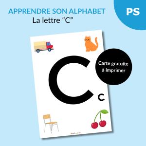 Reconnaître l’alphabet : la lettre C – Carte à imprimer (Petite section)