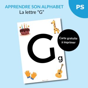 Reconnaître l’alphabet : la lettre G – Carte à imprimer (Petite section)