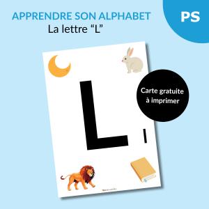 Reconnaître l’alphabet : la lettre L – Carte à imprimer (Petite section)