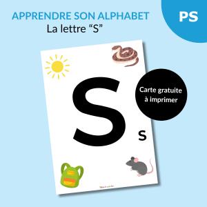 Reconnaître l’alphabet : la lettre S – Carte à imprimer (Petite section)