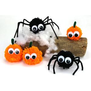?Une citrouille en pompons | Tuto Halloween | Tête à modeler