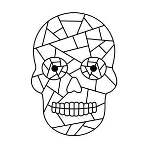 Coloriage d'une calaveras à imprimer avec Tête à modeler