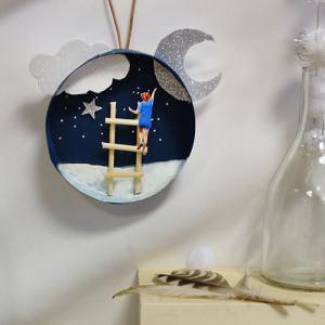 Un tuto pour apprendre à transformer une boîte de camembert en décor d'Hiver