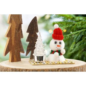 ⛄Un bonhomme de neige en polystyrène avec un sapin lumineux