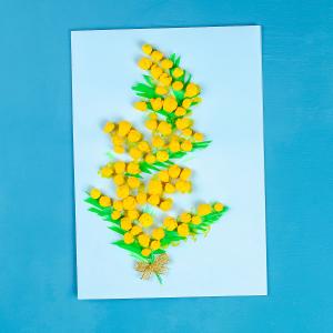 Branche de mimosa en papier