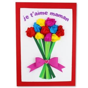 Une belle carte avec un enorme bouquet de fleurs à offrir comme carte de saint valentin à une personne qui l'on aime. Cette activité est adaptée à tous les ages, il ne restera plus qu'à écrire un joli