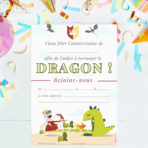 Carte d'invation "chevalier du dragon rouge "