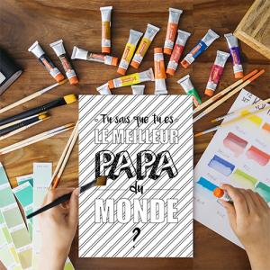Une jolie carte gratuite à imprimer, colorier et à offrir au meilleur papa du monde pour la fete des peres. Cette jolie carte sera un cadeau parfait pour la fete des peres avec un petit poeme inscrit 