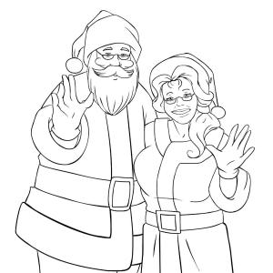 Coloriage Mère Noël en pdf