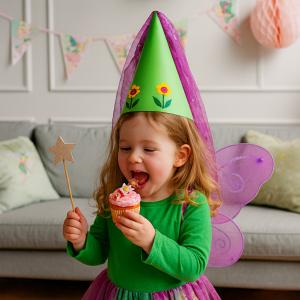 Chapeau de princesse aux grosses fleurs