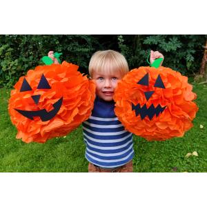 ?Une citrouille géante en papier de soie | Tuto Halloween | Tête à modeler
