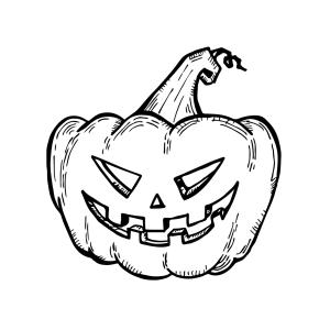 Dessin de la grosse citrouille grimaçante d'Halloween, un coloriage de citrouille à imprimer