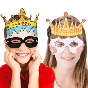 Un masque à colorier pour porter une couronne et se transformer en roi, en reine, en prince ou en princesse ! Un masque à dessiner et à colorier puis à décorer selon son envie avec des crayons de coul