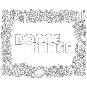 Voici un coloriage de bonne année à imprimer gratuitement. Un dessin à imprimer pour tous les enfants qui veulent mettre de la couleur dans leur nouvelle année. Page 2