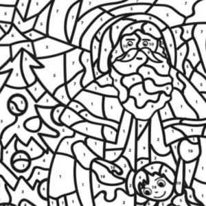 Coloriage de Noël magique à décoder