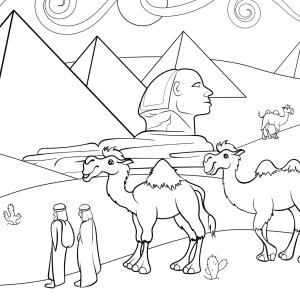 Retrouvez un coloriage de dromadaire et imprimez un dessin de dromadaire pour tous les petits amoureux de ces animaux du désert - Page 05